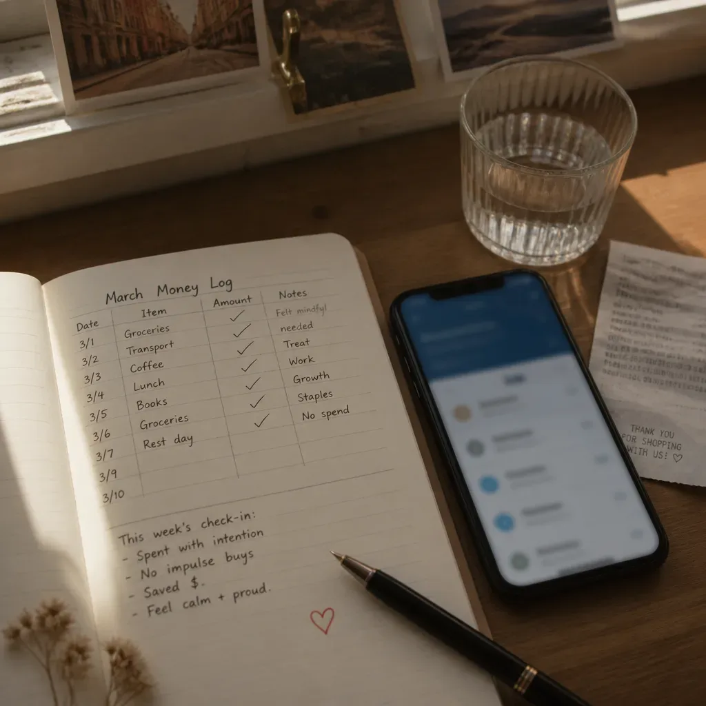 Notebook tracking small money actions