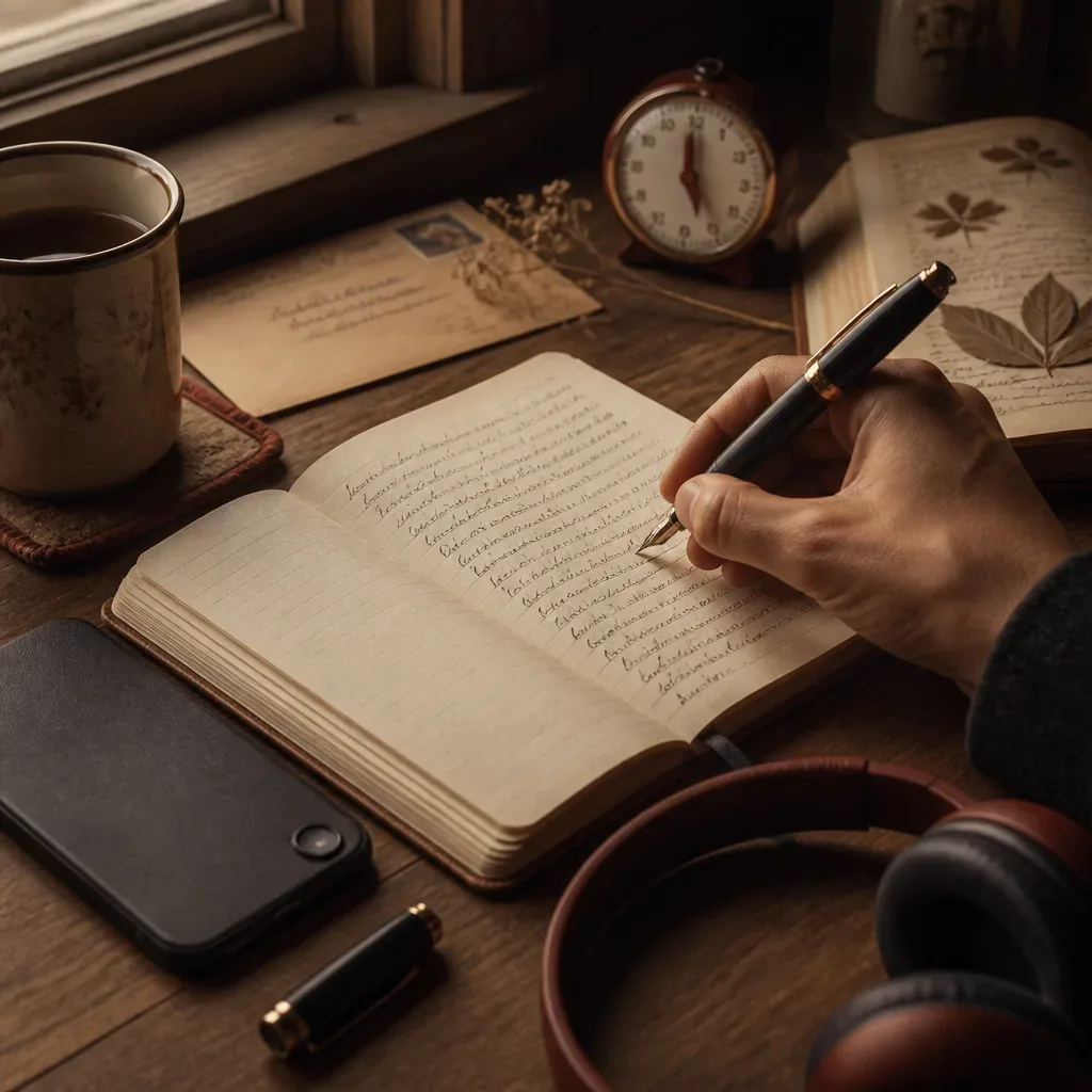 Hand drafts a text while phone rests face down