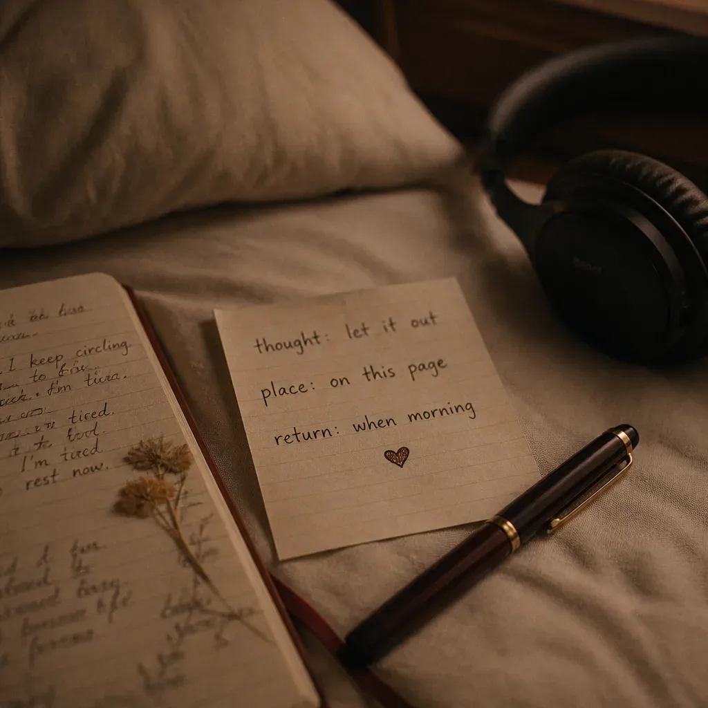 Bedside note holding a returning thought