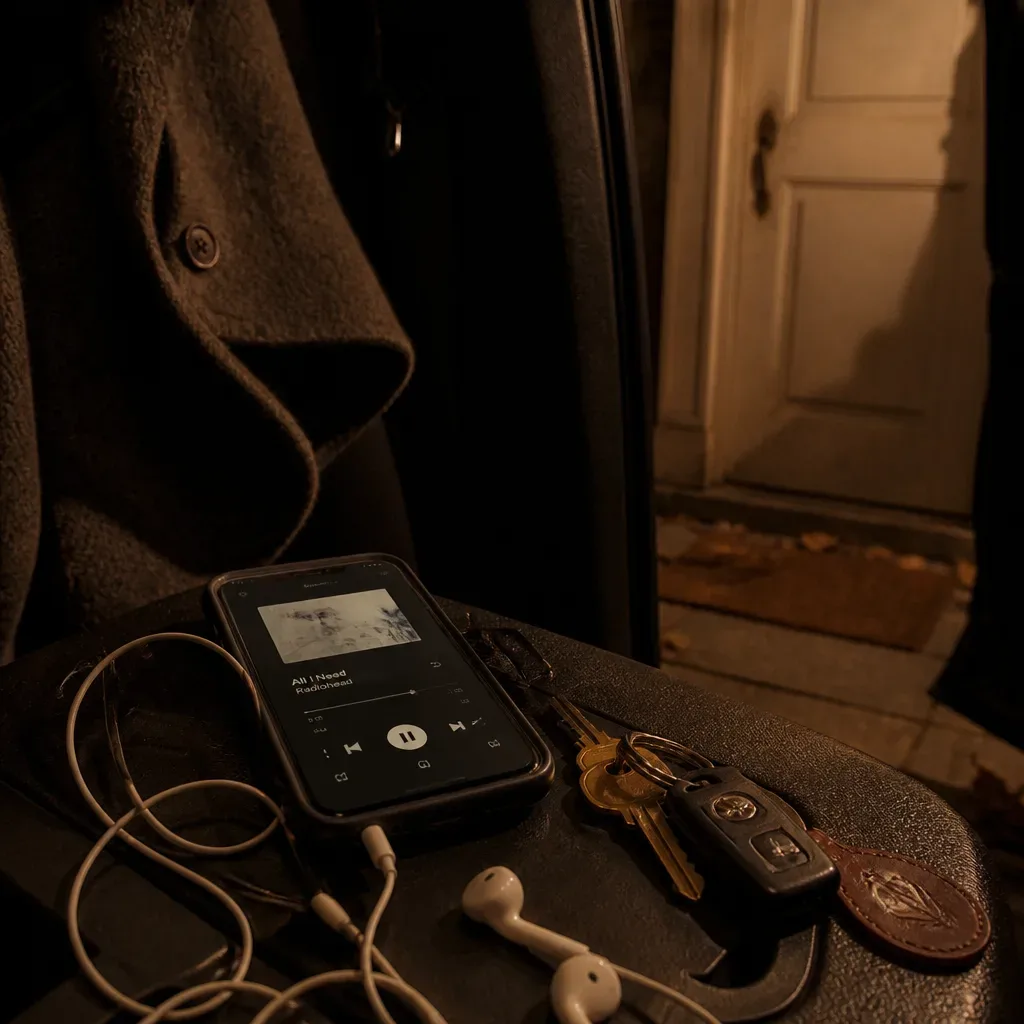 Phone and keys during an evening pause