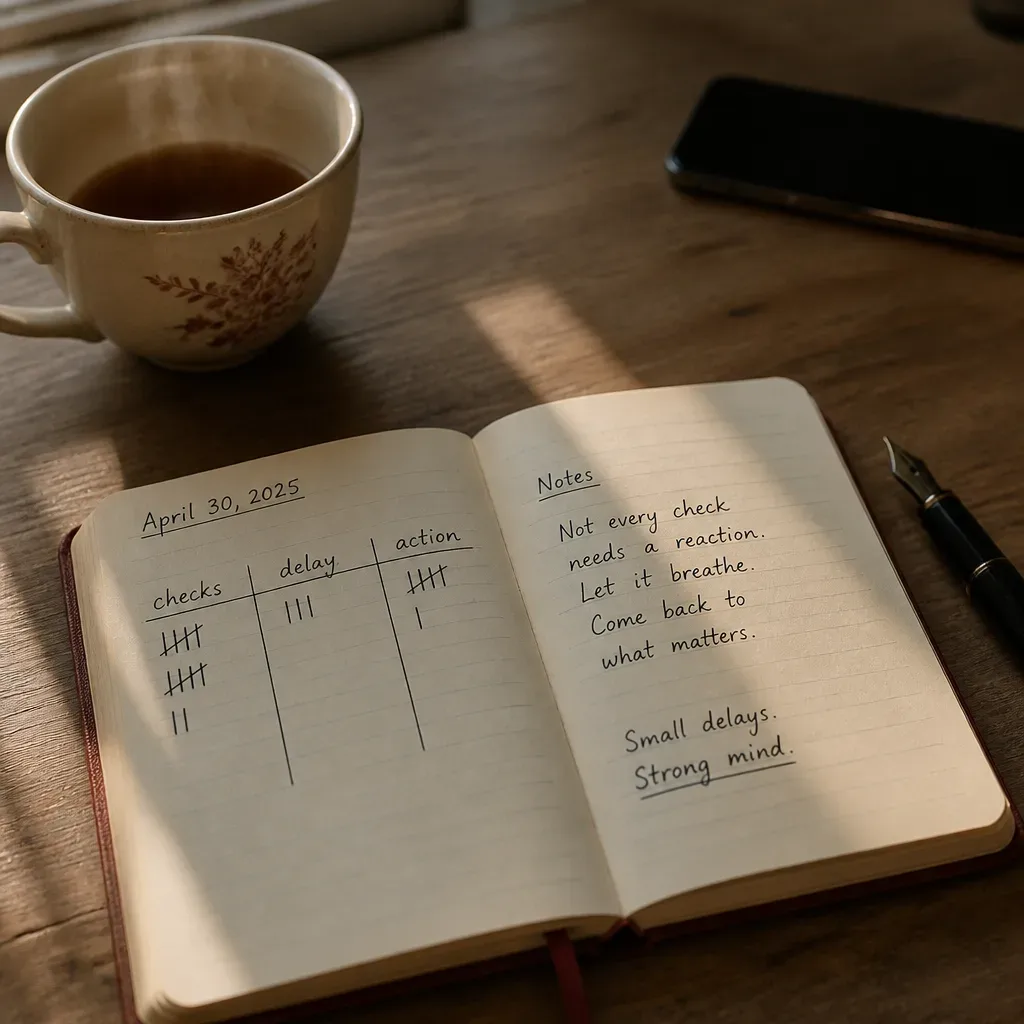 Notebook tracking checks delay and action