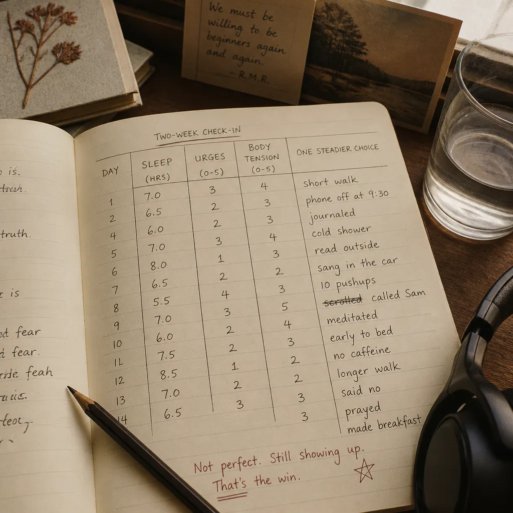 Notebook tracking breakup healing and sleep