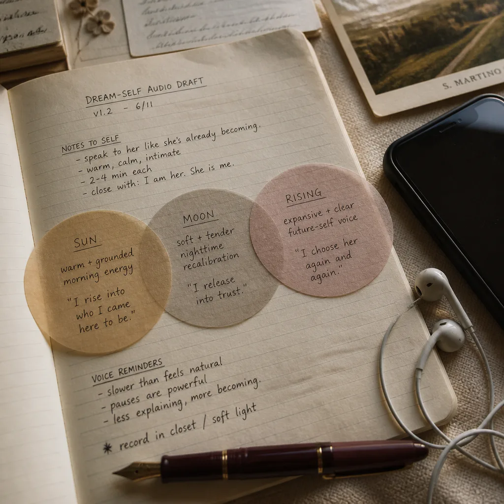 Sun moon rising notes over audio script