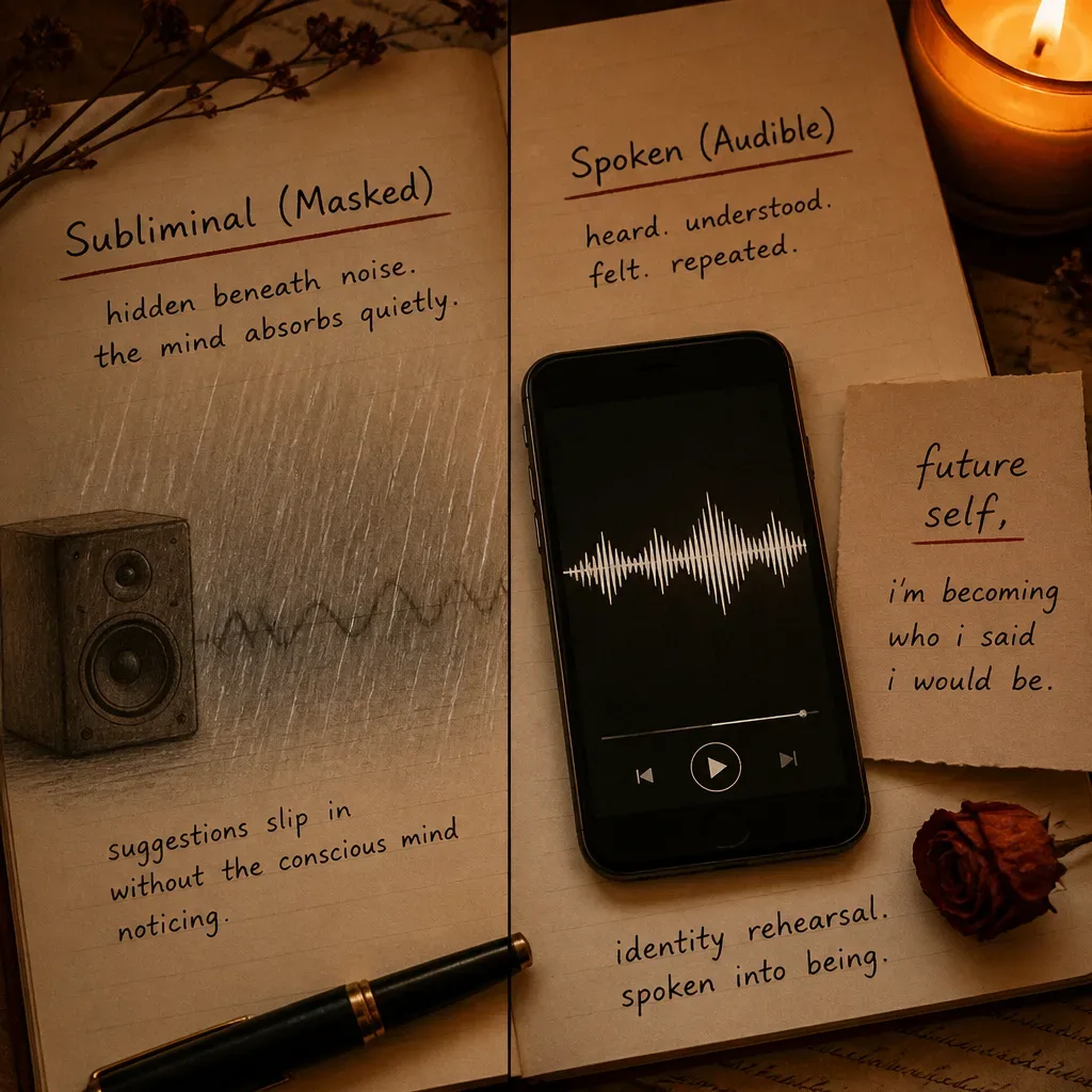 Audio enmascarado comparado con una onda hablada clara