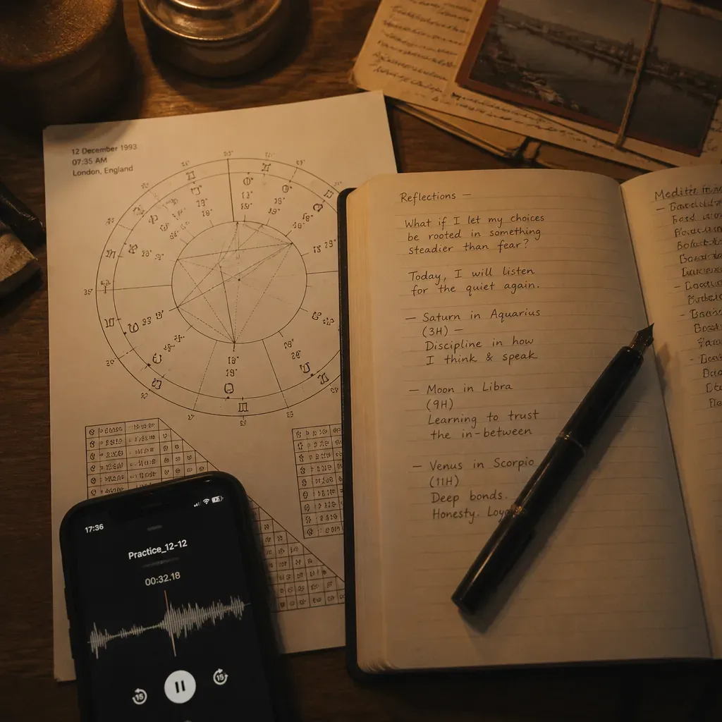 Notebook, chart, and future self audio