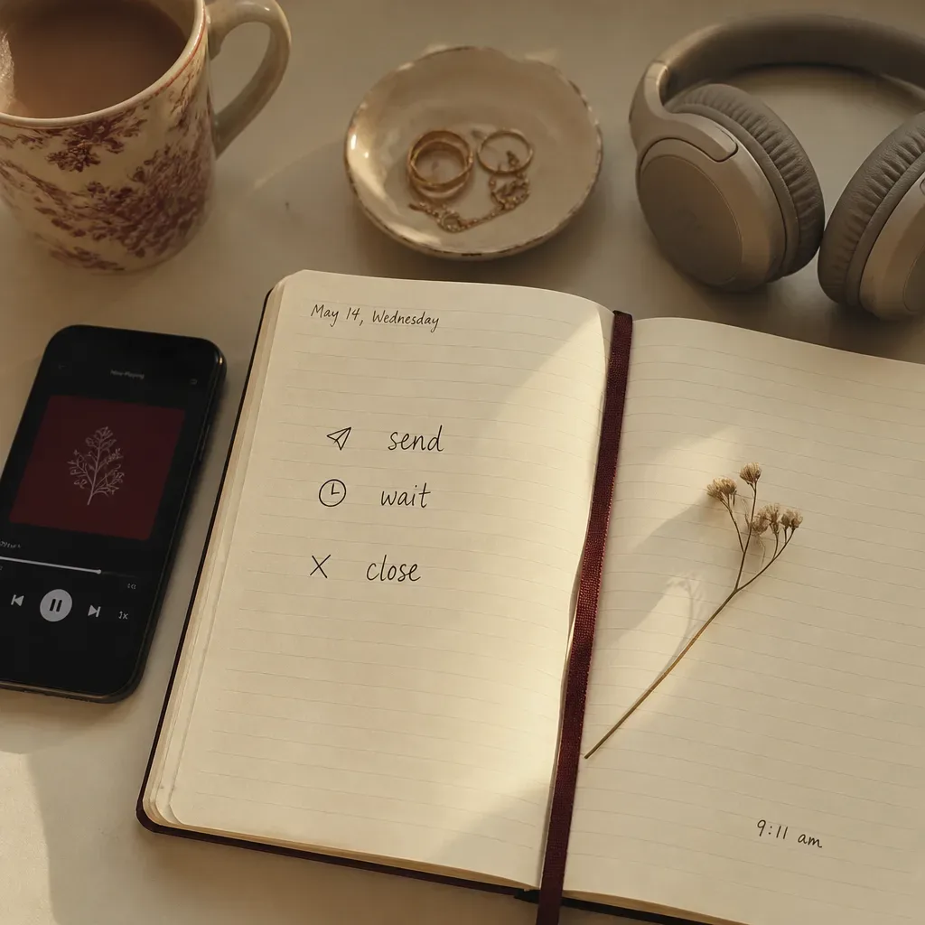 Notebook and phone with quiet texting choices